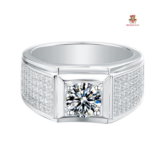 Sterling Silver Moissanite One Carat Diamond Ring. - Picture 4 of 4